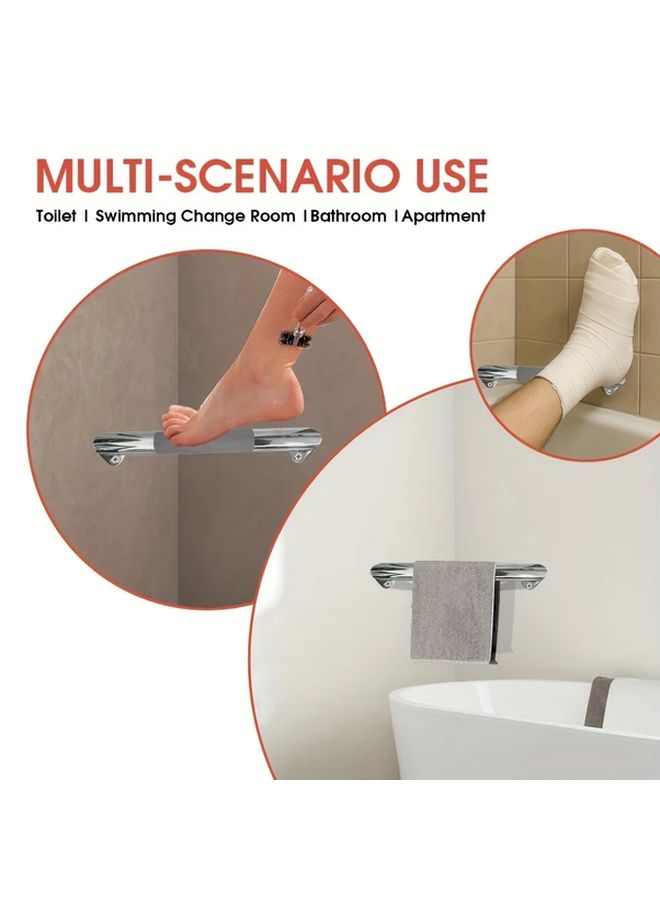 Anti Slip Metal Bathtub Step Corner Shower Footrest Supports Up To 220 Lbs Bathroom Wall Mounted Leg Shaver Hotel Bathtub Elevator - Image 2