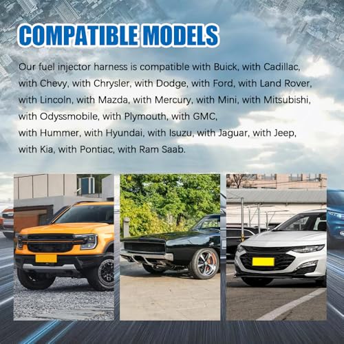 HAOBO 8PCS Fuel Injector Connector, Fuel Injector Plug, 5013995AA 5161919AA Fuel Injector Wiring Harness, Car Accessories Fuel Injector Pigtail Compatible with Chevy D-odge Ford - Image 5
