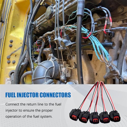HAOBO 8PCS Fuel Injector Connector, Fuel Injector Plug, 5013995AA 5161919AA Fuel Injector Wiring Harness, Car Accessories Fuel Injector Pigtail Compatible with Chevy D-odge Ford - Image 2