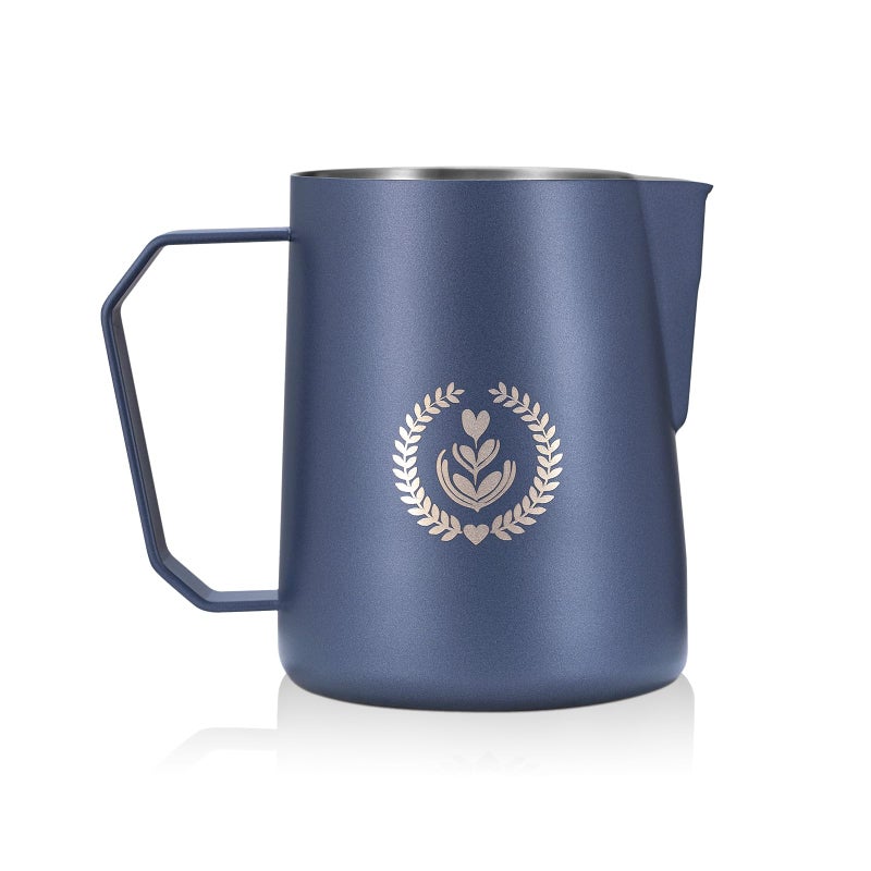 MUVNA Milk Frothing Pitcher 203oz Stainless Steel Milk Pitcher Jug for Latte Art Espresso Steaming Cup with Sharp NoDrip Spout for Coffee Bar Accessories Blue