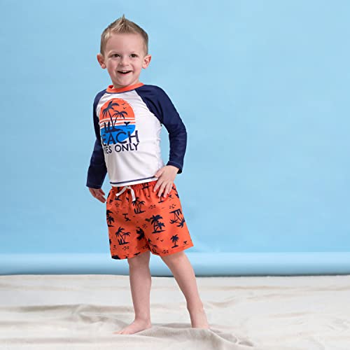 Gerber Baby Boys Baby Toddler Long Sleeved Rashguard Swim Bathing Suit Set Blue Beach 03 Months - Image 3