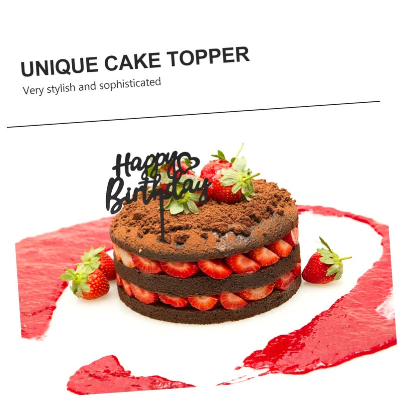 Black Birthday Cake Toppers 10pcs Stylish Party Decorations For Celebrations - Image 4