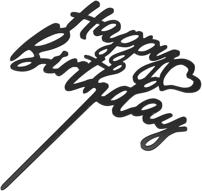 Black Birthday Cake Toppers 10pcs Stylish Party Decorations For Celebrations - Image 1