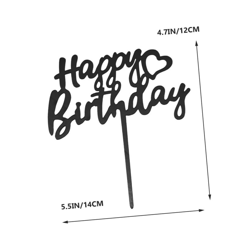 Black Birthday Cake Toppers 10pcs Stylish Party Decorations For Celebrations - Image 5