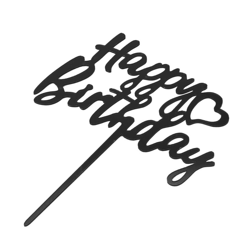 Black Birthday Cake Toppers 10pcs Stylish Party Decorations For Celebrations - Image 2