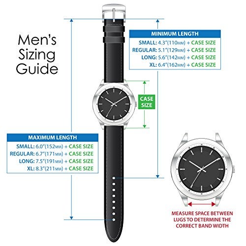 Speidel Genuine Leather Watch Band with Stainless Steel Buckle - Available in Multiple Strap Colors, Lengths & Widths 12-28MM - Image 2