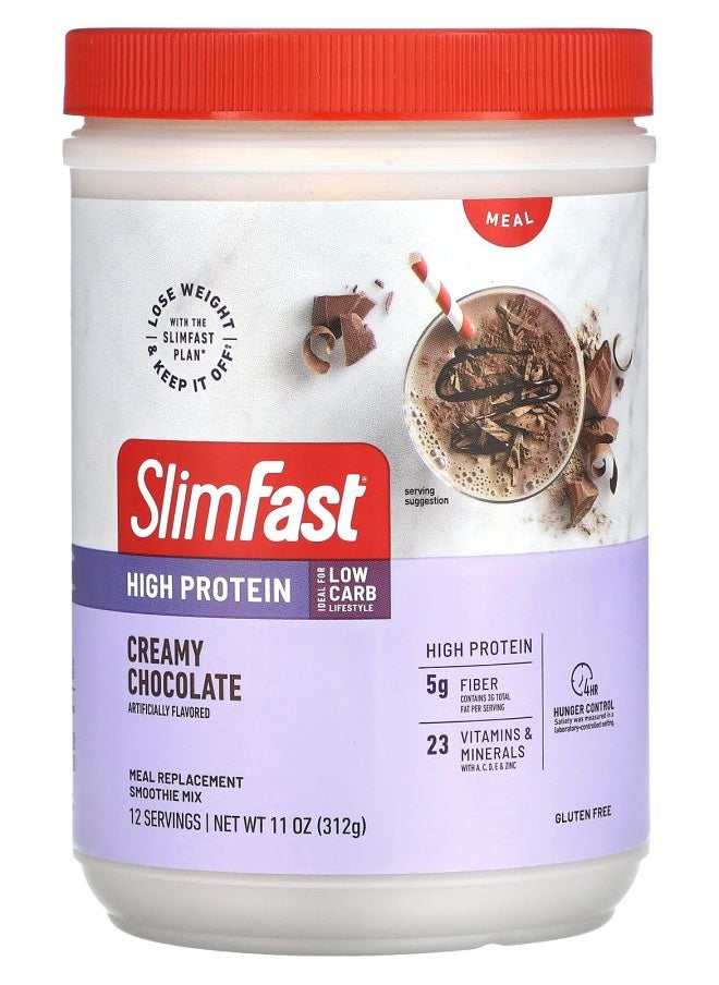 SlimFast - High Protein Meal Replacement Smoothie Mix Creamy Chocolate 11 oz (312 g) - Image 1