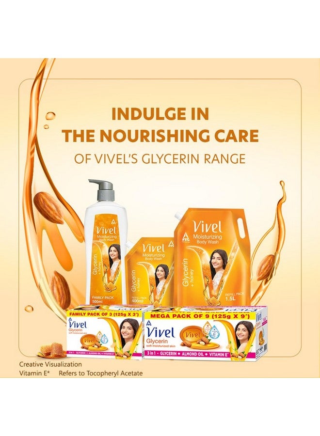 Vivel Glycerin Bathing Soap For Soft Moisturized Skin With Pure Almond Oil & Vitamin E, 375G (125G Pack Of 3), Soap For Women & Men, For All Skin Types - Image 5