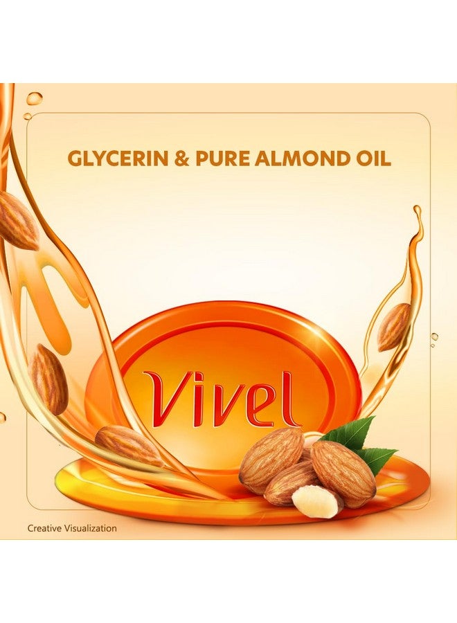 Vivel Glycerin Bathing Soap For Soft Moisturized Skin With Pure Almond Oil & Vitamin E, 375G (125G Pack Of 3), Soap For Women & Men, For All Skin Types - Image 3