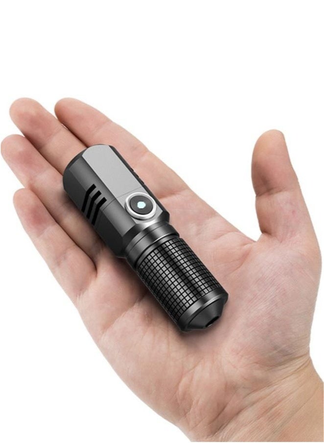 Bukela Mini Flashlight, Rechargeable Flashlight, 1500 High Lumen Small Flashlight for Camping/Hiking/Daily Use (Black) - Image 1