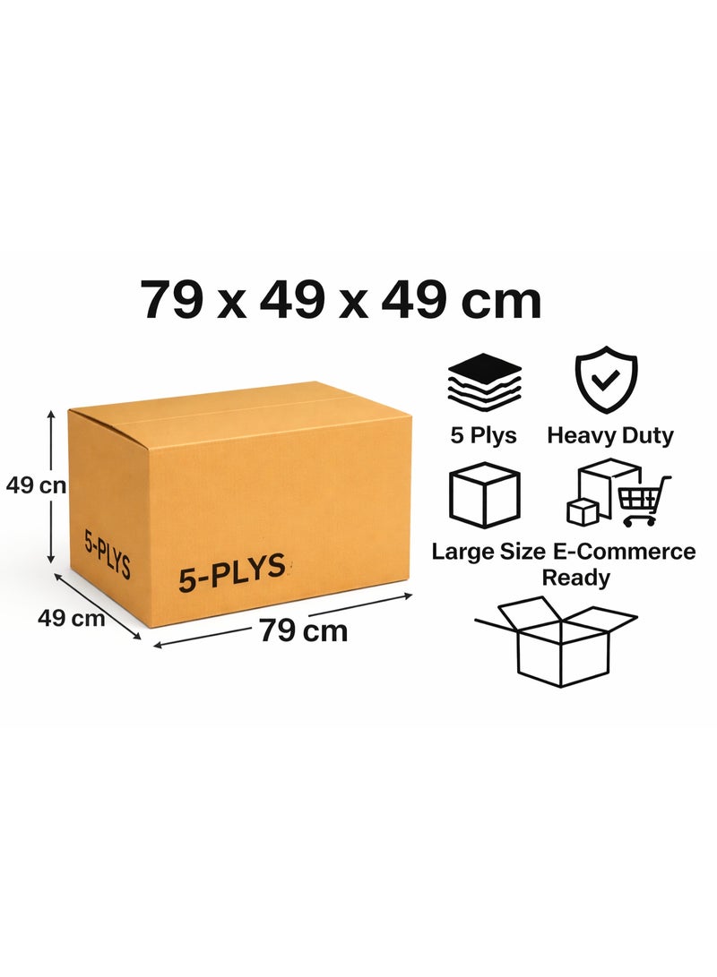 The Premium Quality 5-Ply Corrugated Carton Box - The Perfect Solution for Safe and Secure Packaging, Shipping, and Storing of Large Items - 79cm x 49cm x 49cm (8) - Image 3
