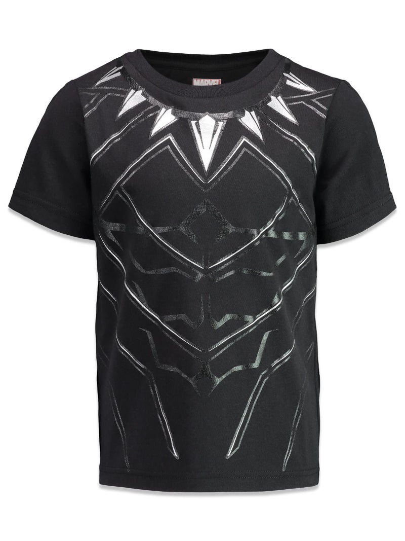 Marvel Captain America Black Panther Iron Man Hulk Toddler Boys Short Sleeve T-Shirt 4T - Image 2