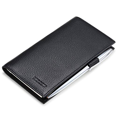 HISCOW Supple Leather Checkbook Cover with Free Divider - Italian Calfskin (Pebbled Black) - Image 4