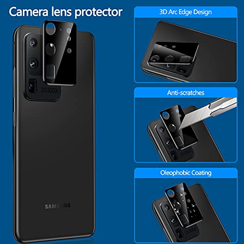 LYWHL 2+2 Pack for Samsung Galaxy S20 Ultra Privacy Screen Protector, Anti-Spy Black Full Adhesive Flexible Film + Camera Lens Glass Protector for Galaxy S20 Ultra - Image 5