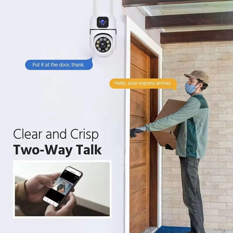 DDLC 4+4MP Dual Lens Mini Wireless PTZ | Live Monitoring | CCTV Camera Color Night Mode | Motion Detection | Two-Way Audio | Indoor/Outdoor Security Camera for Home (Dual Lens MINI Dome) - Image 5