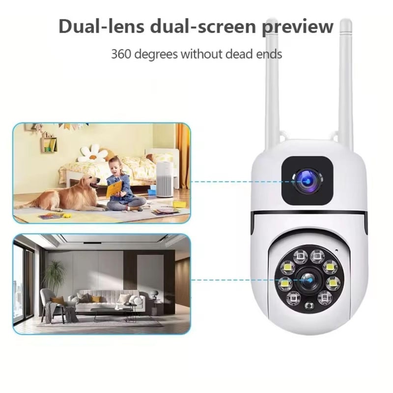 DDLC 4+4MP Dual Lens Mini Wireless PTZ | Live Monitoring | CCTV Camera Color Night Mode | Motion Detection | Two-Way Audio | Indoor/Outdoor Security Camera for Home (Dual Lens MINI Dome) - Image 4