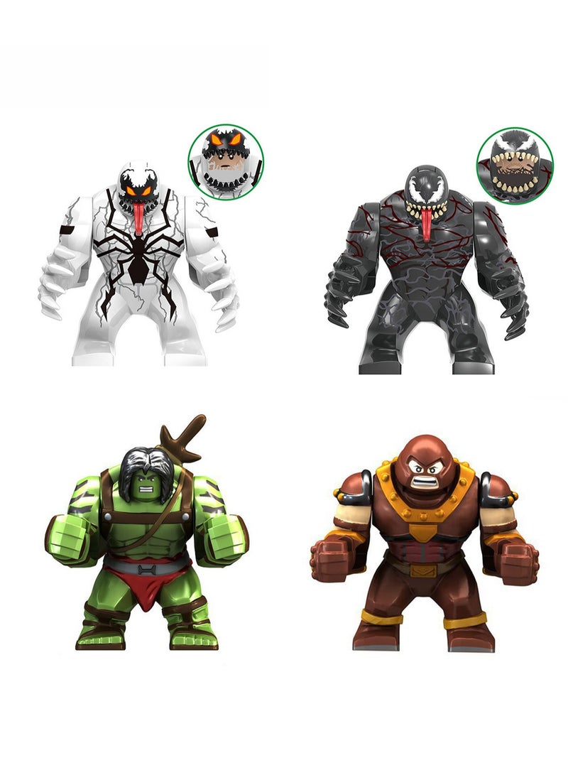 Alliance Character Building Blocks Hulk, Brown Giant, Alien Venom Toys 4 Combination Packs - Image 1