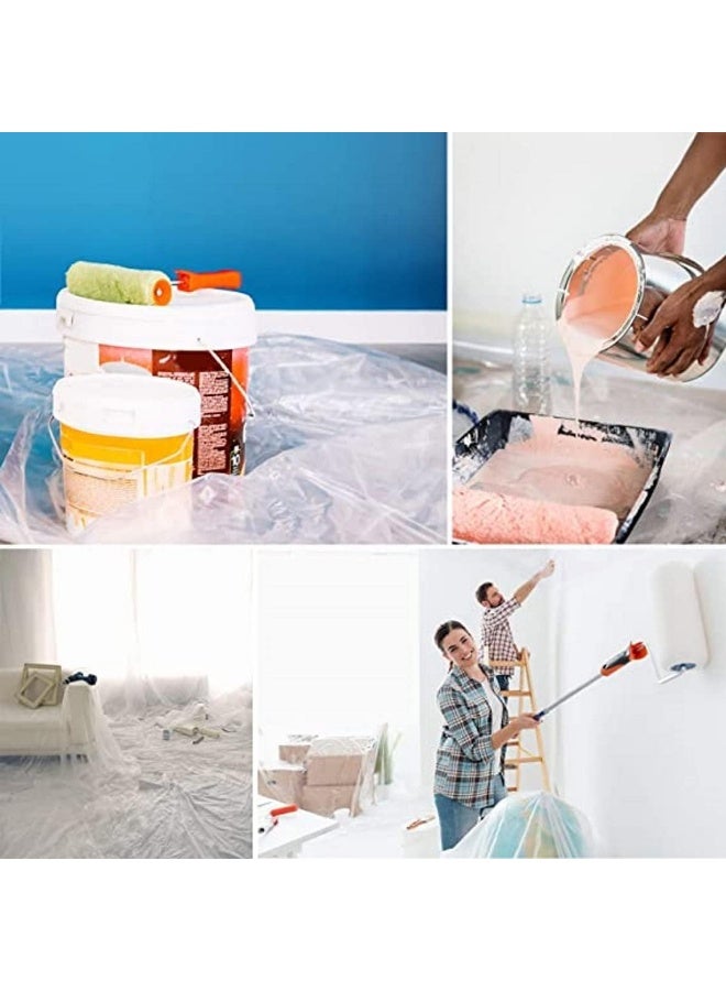 Biella 9Mtr Painters Polythene Sheet Waterproof, Anti-Dust Drop Cloth For Painting, Couch And Furniture Cover, Disposable Tarp For Easy Cleanup (200 G)  - Image 2