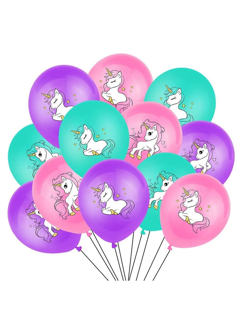 LA FIESTA Unicorn Balloons for Birthday Decoration - 18 Pcs  - Image 1