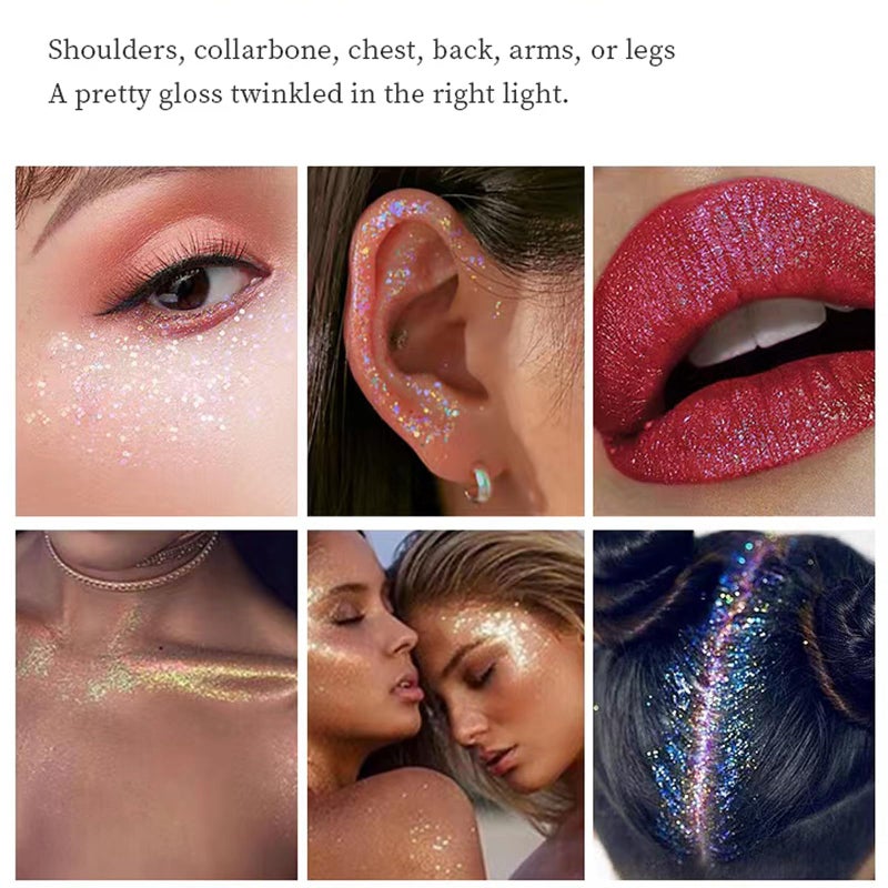 MEICOLY Sparkling Blue Body Glitter,Halloween Face Glitter,Color Changing Glitter Gel for Body,Face,Hair,Lip,Eye,Long Lasting Sequins Glitter Face Paint,Festival Party Glitter Makeup,50ml - Image 3