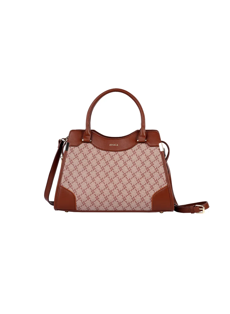 AMICA Fallon Signature Monogramed Women’s Satchel Handbag