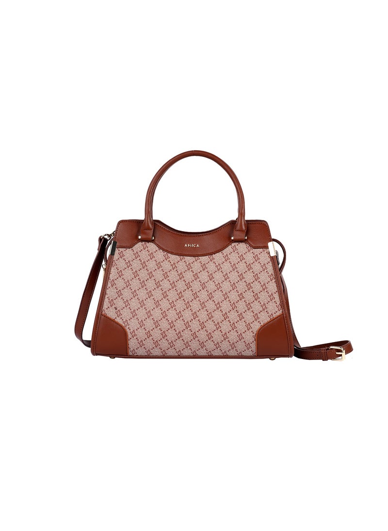 AMICA - Fallon Signature Monogramed Women’s Satchel Handbag - Image 1