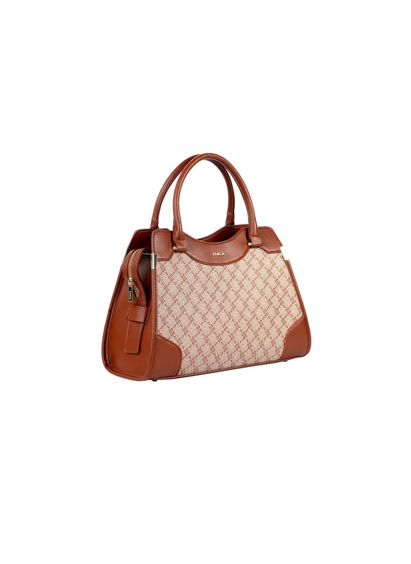 AMICA - Fallon Signature Monogramed Women’s Satchel Handbag - Image 1