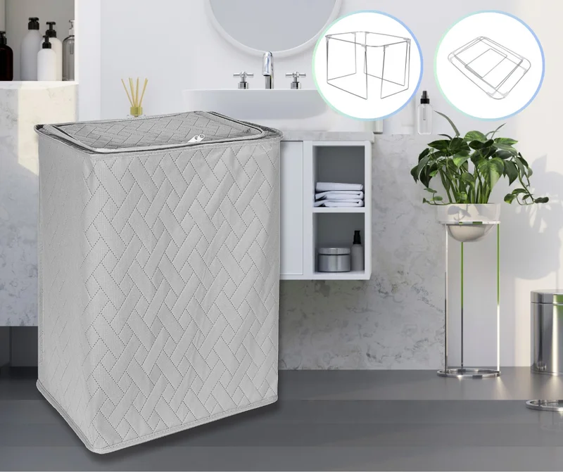 Seryat Steel Framed Multi-Purpose Basket Storage Bag - Wire Laundry and Toy Basket 30X40X 55 cm
