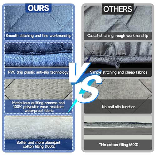 MEHIDFY Armchair Caddy Waterproof Sofa Armrest Organizer Non Slip Recliner Organizer Remote Holder for Recline Recliner Caddy with 14 Pockets Storage for TV Remote Phone Magazine Blue - Image 3