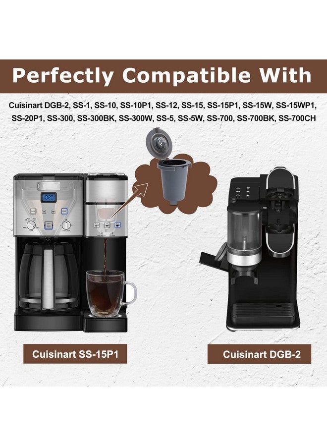 KEEPOW 2PCS Reusable Filter Cup for Cuisinart Coffee Maker Filter Replacement Parts, Reusable Coffee Filters for Cuisinart Single Serve Coffee Maker for HomeBarista Reusable Filter Cup - Image 2