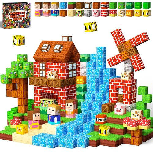 idoot 100PCS Magnetic Building Blocks Forest Animal Sensory STEM Toys for Boys and Girls Great for Birthday - Image 1
