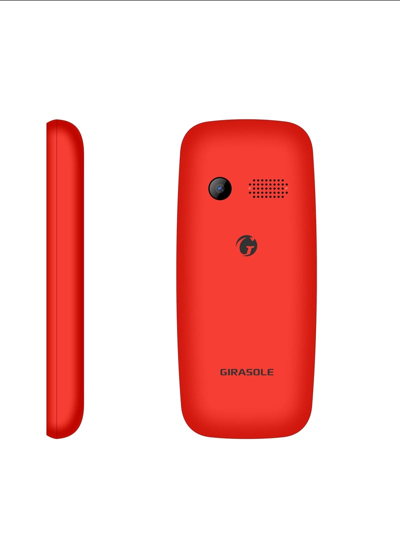 جيراسول Girasole G30 - موبايل ثنائي الشريحة 2.4 بوصة - احمر, هاند فري هدية , 12 شهر ضمان  - Image 2