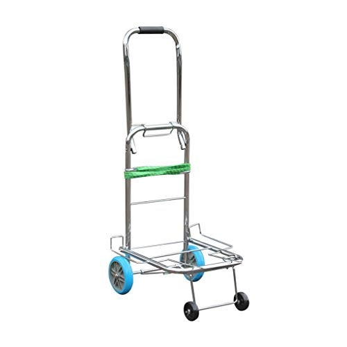 Gikvni Folding Platform Luggage Cart, 6-Wheel Steel Hand Truck, 150 kg Capacity, Black & Gray, 10x30 cm - Image 1