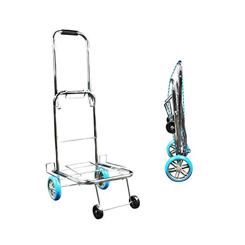 Gikvni Folding Platform Luggage Cart, 6-Wheel Steel Hand Truck, 150 kg Capacity, Black & Gray, 10x30 cm - Image 4