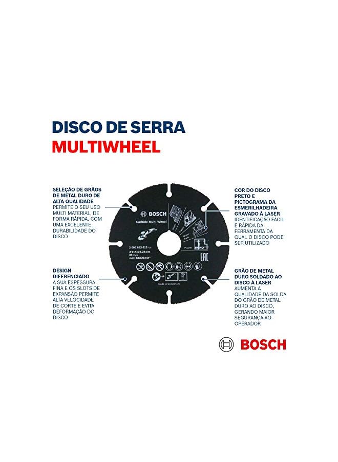 BOSCH Cide Multi Wheel Cutting Disc Provides A Durable And Safe Work Performance On Multi Material For Small Angle Grinders 1Piece 115 Mm Diameter - Image 3