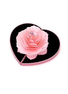 Rose Engagement Ring Box, Ring Rose Box Surprise Jewelry Storage Holder for Woman as Proposal Engagement Wedding Ring Jewelry Gift Case (Pink)