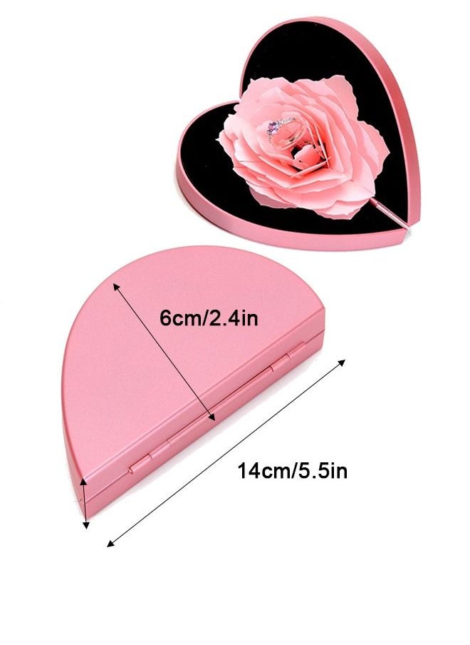 Generic - Rose Engagement Ring Box, Ring Rose Box Surprise Jewelry Storage Holder for Woman as Proposal Engagement Wedding Ring Jewelry Gift Case (Pink) - Image 1