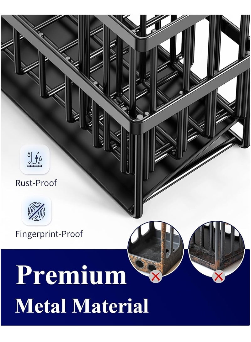 Stainless Steel Kitchen Sink Sponge Rack Brush Storage Rack with 45-Degree Sloped Drain Board Detachable Retractable kitchen Countertop Small Items Storage - Image 2