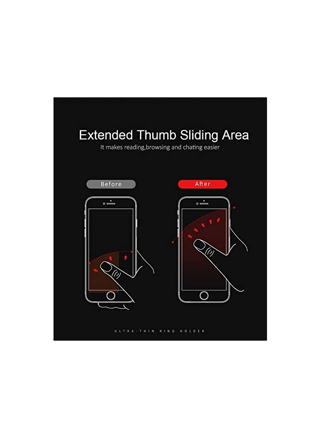 Attom Tech Slimmest Phone Ring HolderAttom Tech Ultra Thin Cell Phone Ring Stand for Magnetic Car Mount Hook - Compatible for iPhone X 8 7 Plus 6S 6 5s 5 SEGalaxy S8 S7 S6 EdgeNote 8 5 (Black) - Image 5