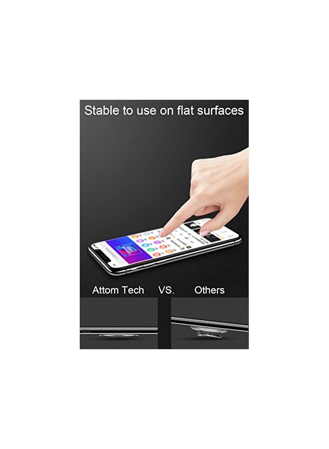 Attom Tech Slimmest Phone Ring HolderAttom Tech Ultra Thin Cell Phone Ring Stand for Magnetic Car Mount Hook - Compatible for iPhone X 8 7 Plus 6S 6 5s 5 SEGalaxy S8 S7 S6 EdgeNote 8 5 (Black) - Image 4