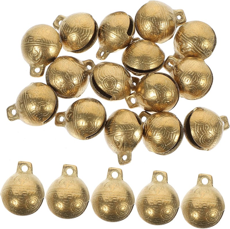 VOSAREA 20Pcs Tiger Head Copper Collar Bells for Dogs and Cats Wear-Resistant DIY Craft Bells for PET Tracking and Holiday Decorations - Image 1