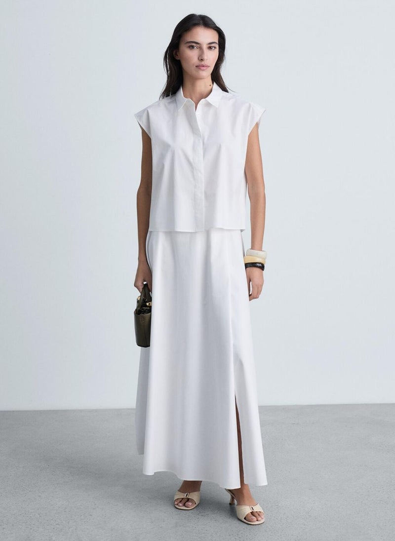 MANGO - Sleeveless Poplin Shirt - Image 1