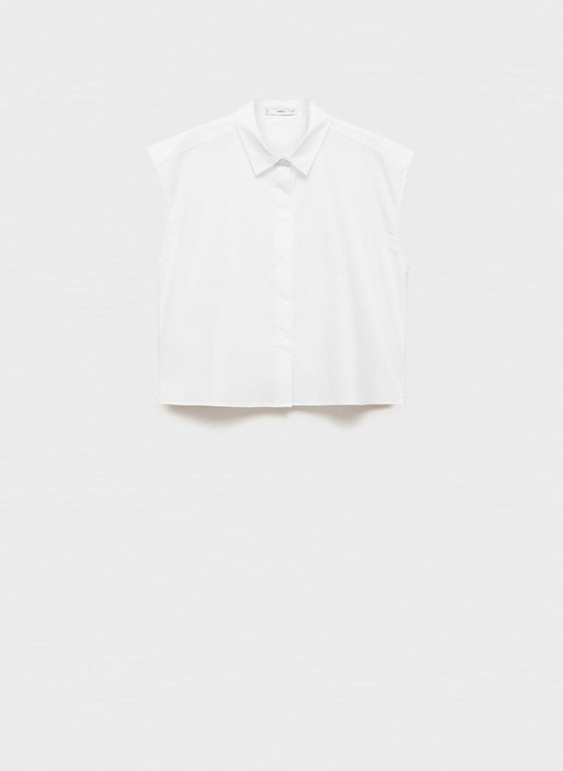 MANGO - Sleeveless Poplin Shirt - Image 1