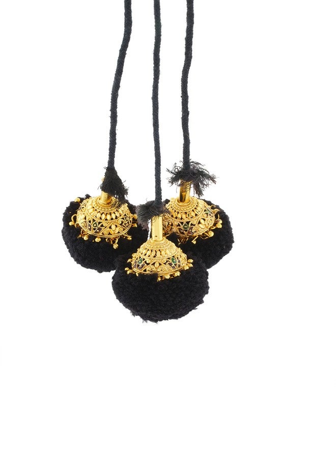 VAMA Traditional Black Hair Decoration Bridal Savaram Kunjalam Kemp Ready Jada Billalu Jadaisaram Bharatanatyam Kunjalam for Women - Image 3