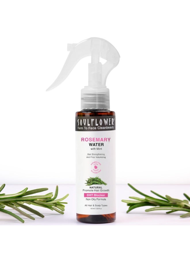 Soulflower Rosemary Water Spray for Hair Growth | Niacinamide & Mint | Hair Regrowth Spray | Instant Shine | Strengthens Hair Roots & Strand | Anti Hair Fall Cooling & Relaxing | All Hair Types 100ml - Image 1