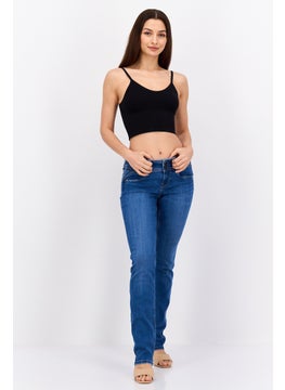 Pepe Jeans Women Straight Fit Washed Stretchable Jeans, Blue  - Image 4