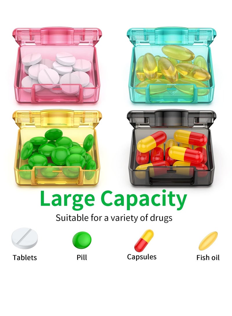 SYOSI Small Pill Box 8 pcs,Cute Travel Pill Organizer Case Mini Tiny Clear Plastic Storage Containers Portable for Pocket Purse - Image 2