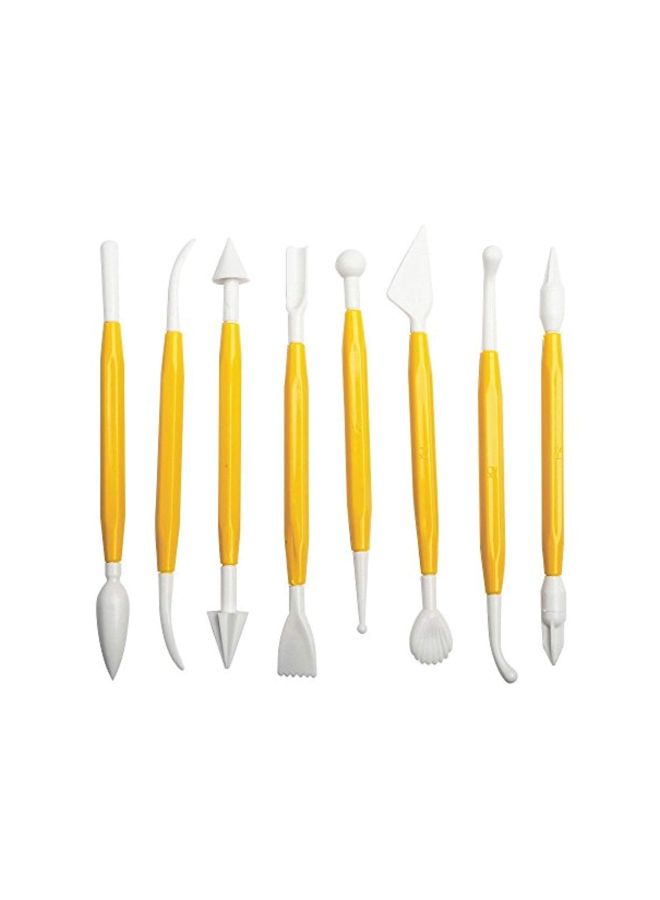 إسكدنيا مجموعة تزيين كيك الفندان بشكل وردة من 46 قطعة أبيض/أصفر - Image 5