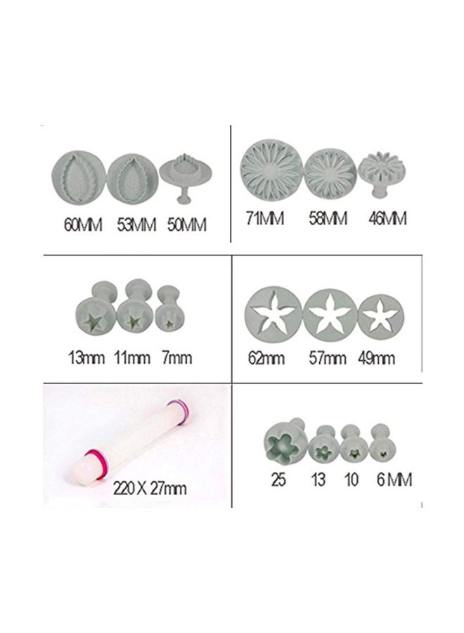 إسكدنيا مجموعة تزيين كيك الفندان بشكل وردة من 46 قطعة أبيض/أصفر - Image 3