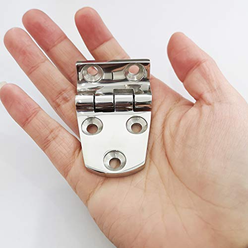 NRC&XRC Heavy Duty Marine Grade 316 Stainless Steel Offset Short Side 2-1/5" x 1-1/2" Casting Hinges (Pair) 3/16" Thinckness for Door, Cabinet of Boat, RVs - Image 5